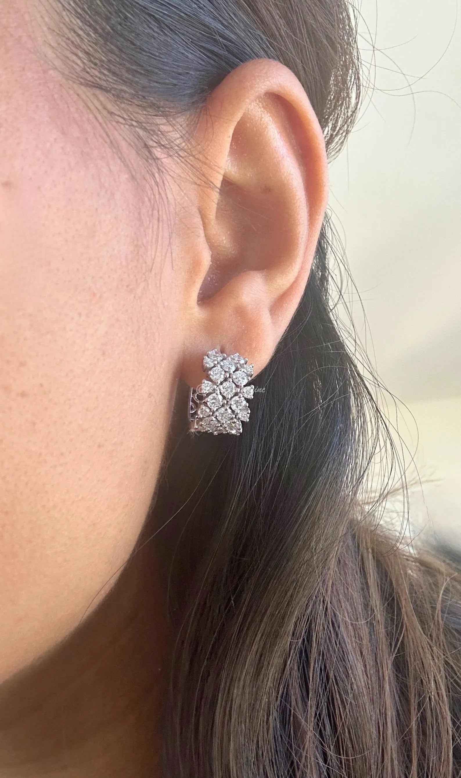 2 Carat Lab Grown Diamond Huggie Earrings