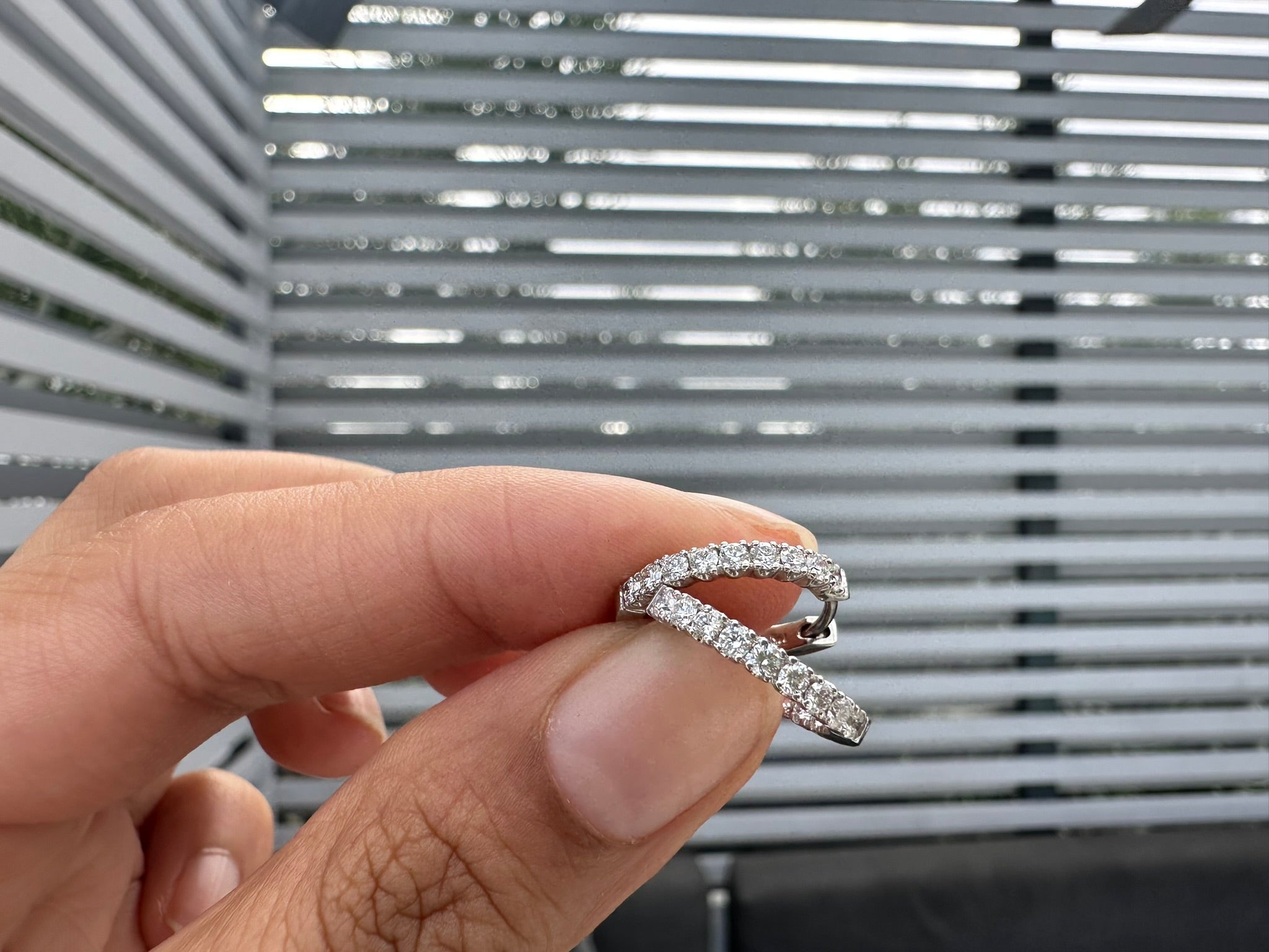 1 Carat Lab Grown Diamond Huggie Earrings