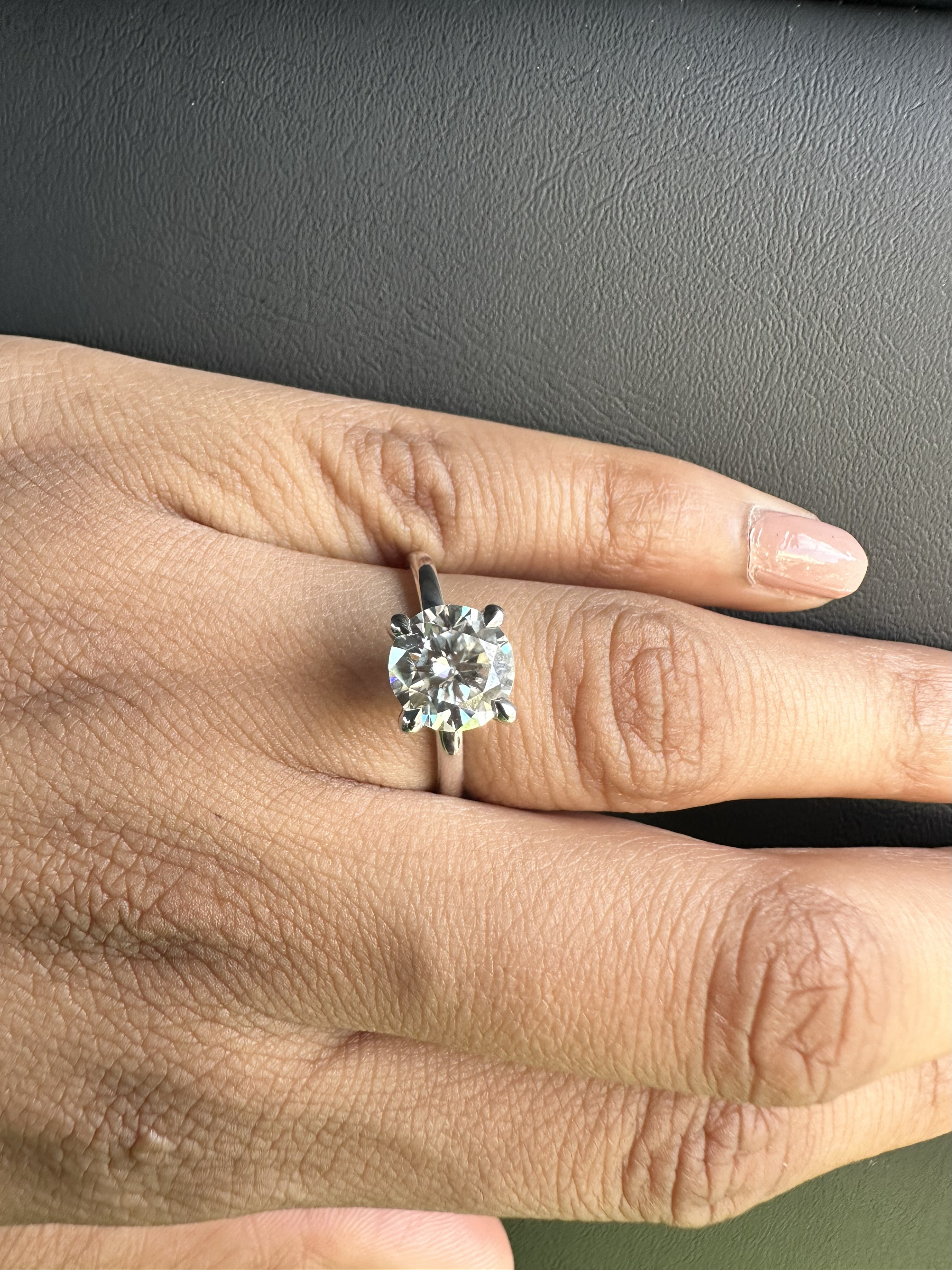 Round Solitaire Lab Grown Diamond Engagement Ring