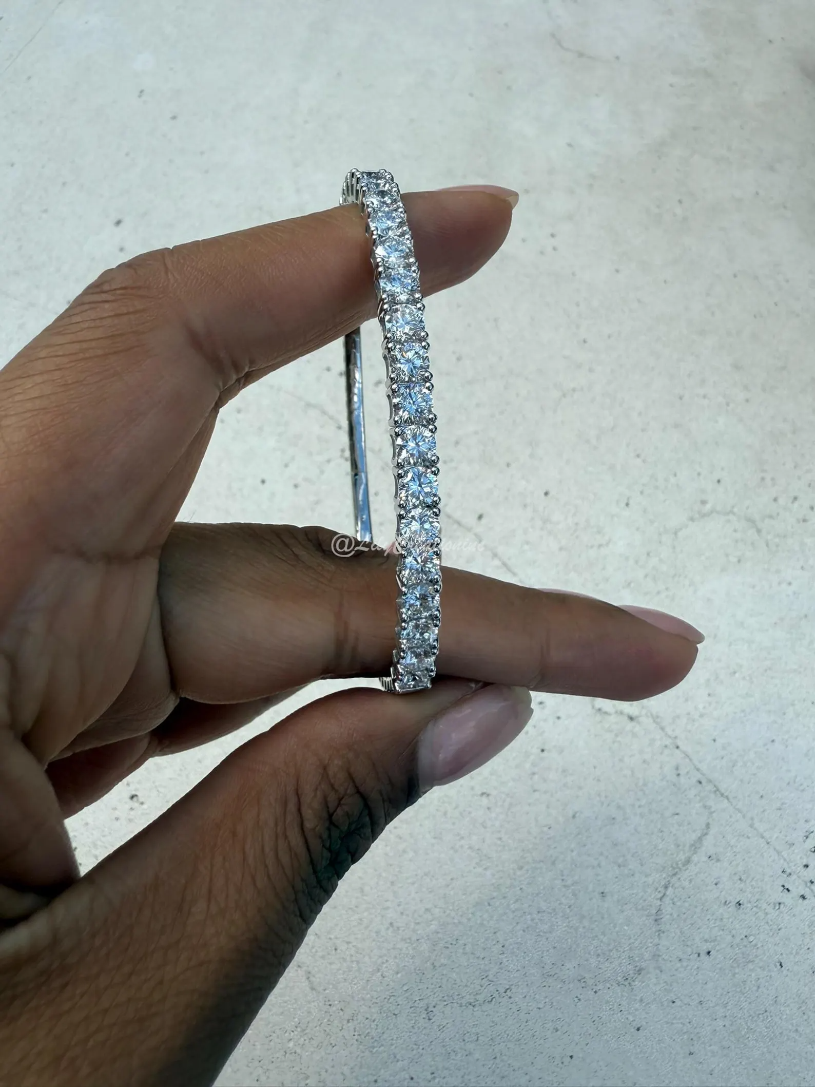 5 Carat Round Lab Grown Diamond Flexible Tennis Bangle
