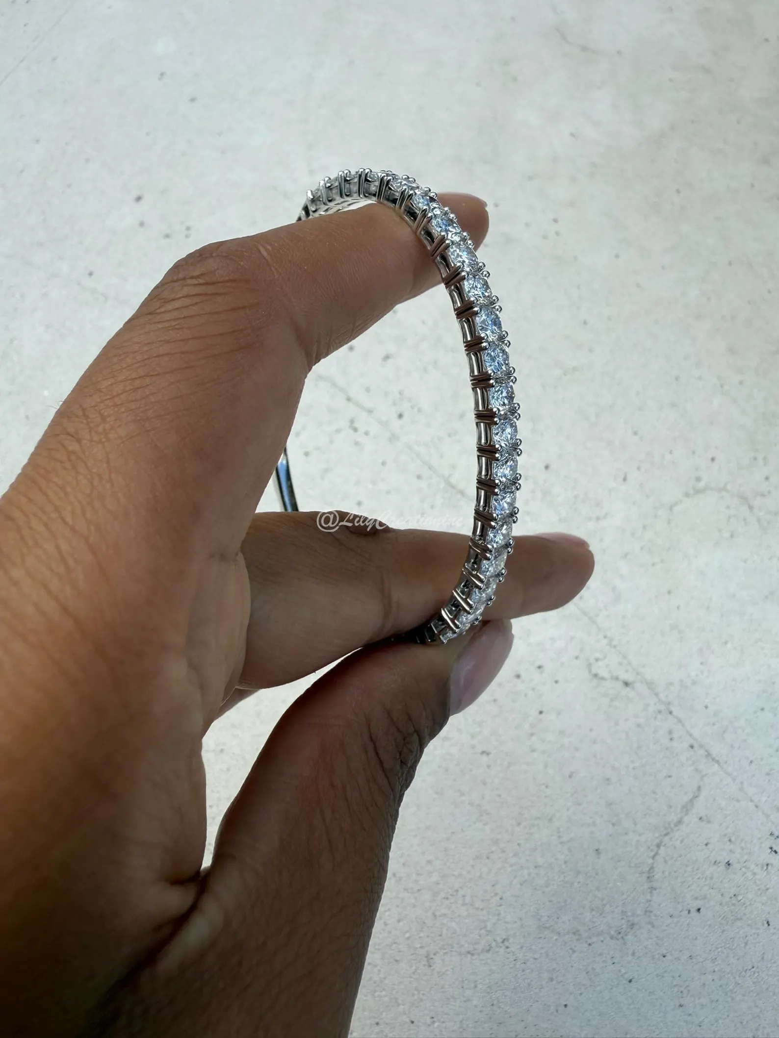 5 Carat Round Lab Grown Diamond Flexible Tennis Bangle