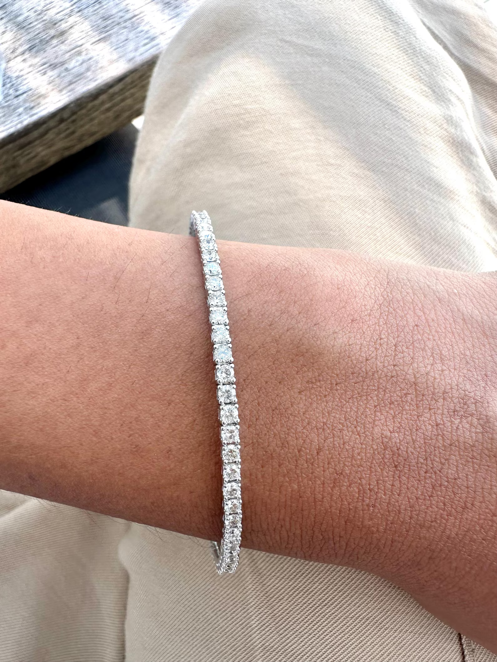 2 Carat Round Lab Grown Diamond Flexible Tennis Bangle