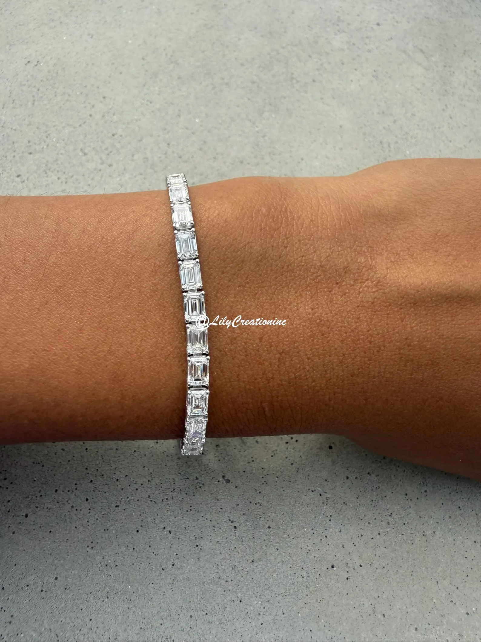 12 Carat Emerald Diamond Tennis Bracelet