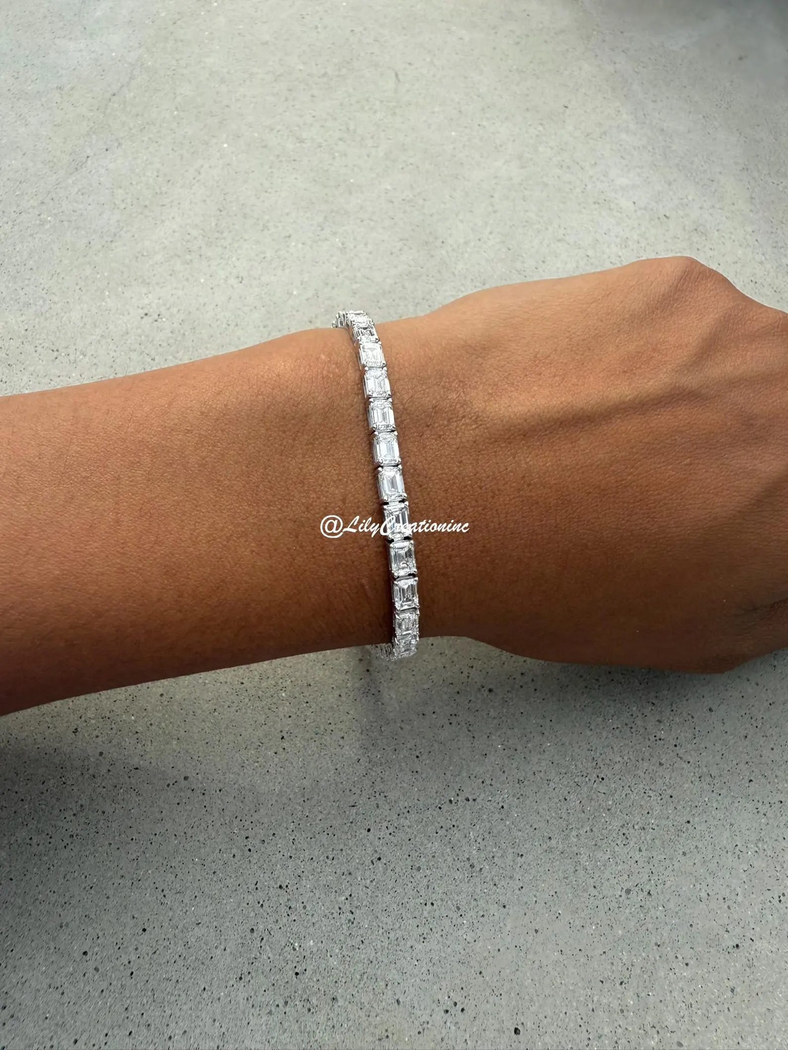 12 Carat Emerald Diamond Tennis Bracelet