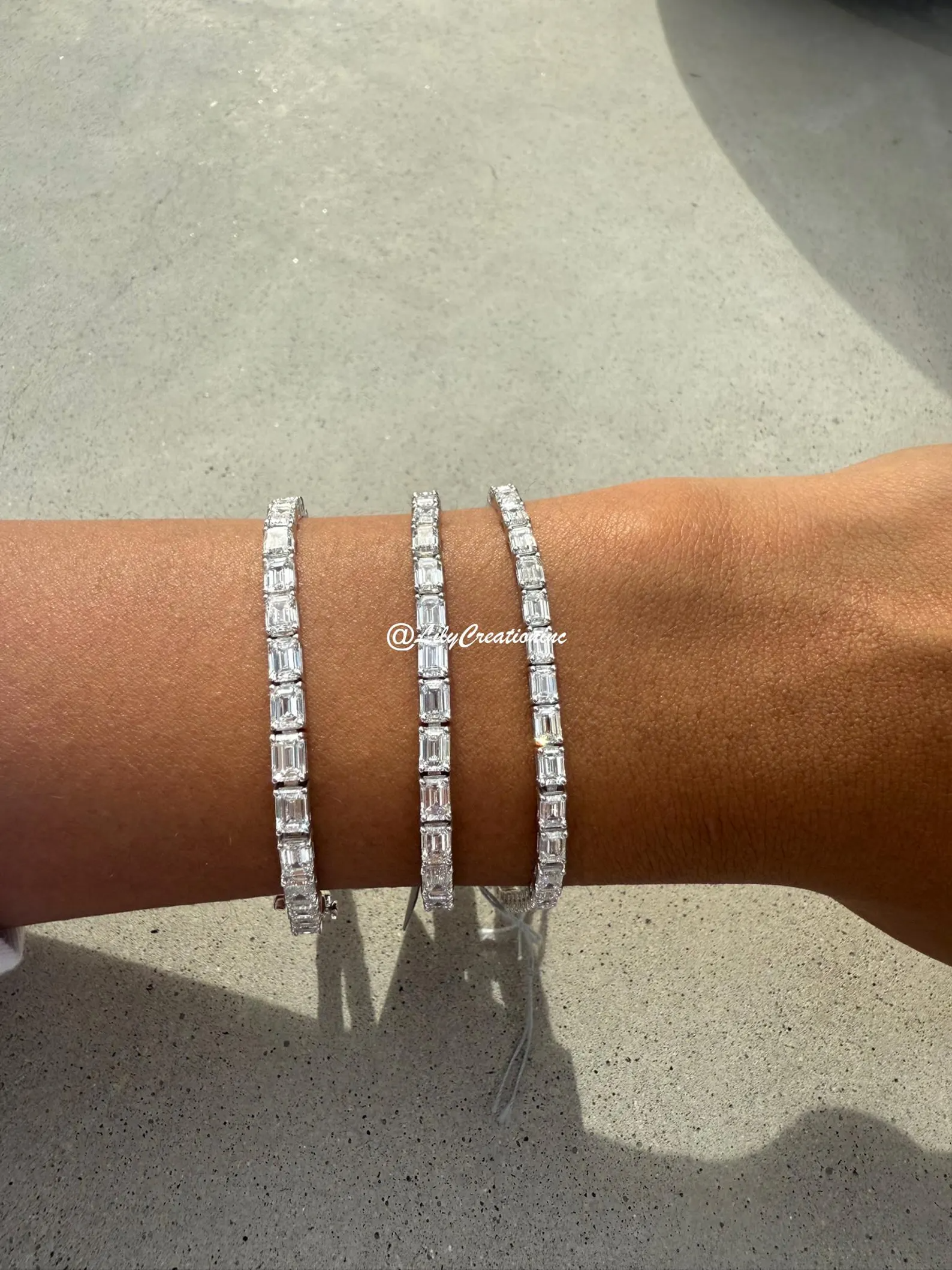 12 Carat Emerald Diamond Tennis Bracelet