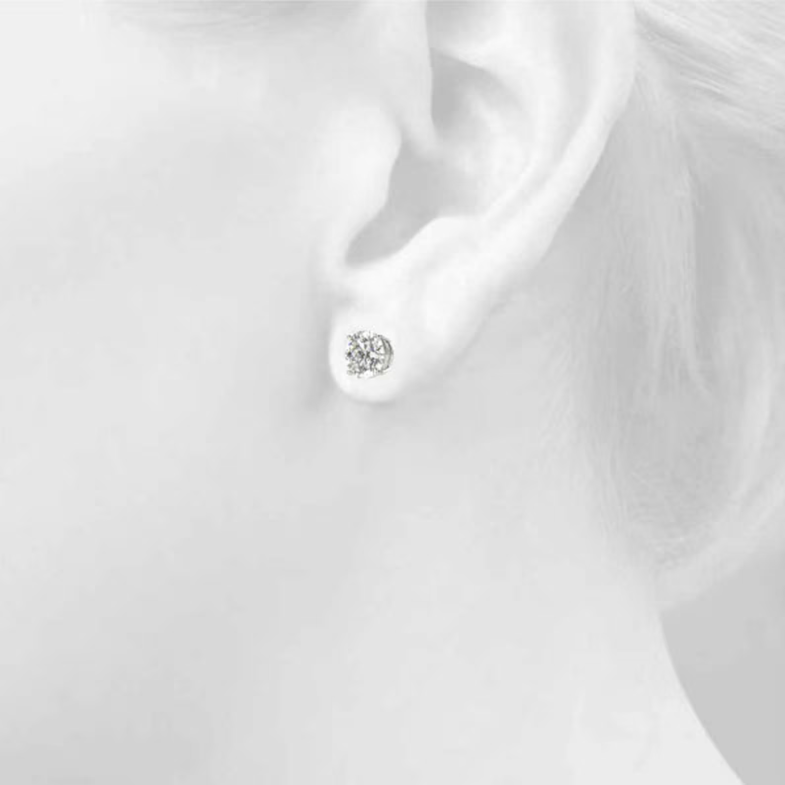 4 Prong 10 Carat Round Stud Lab Grown Diamond Earrings