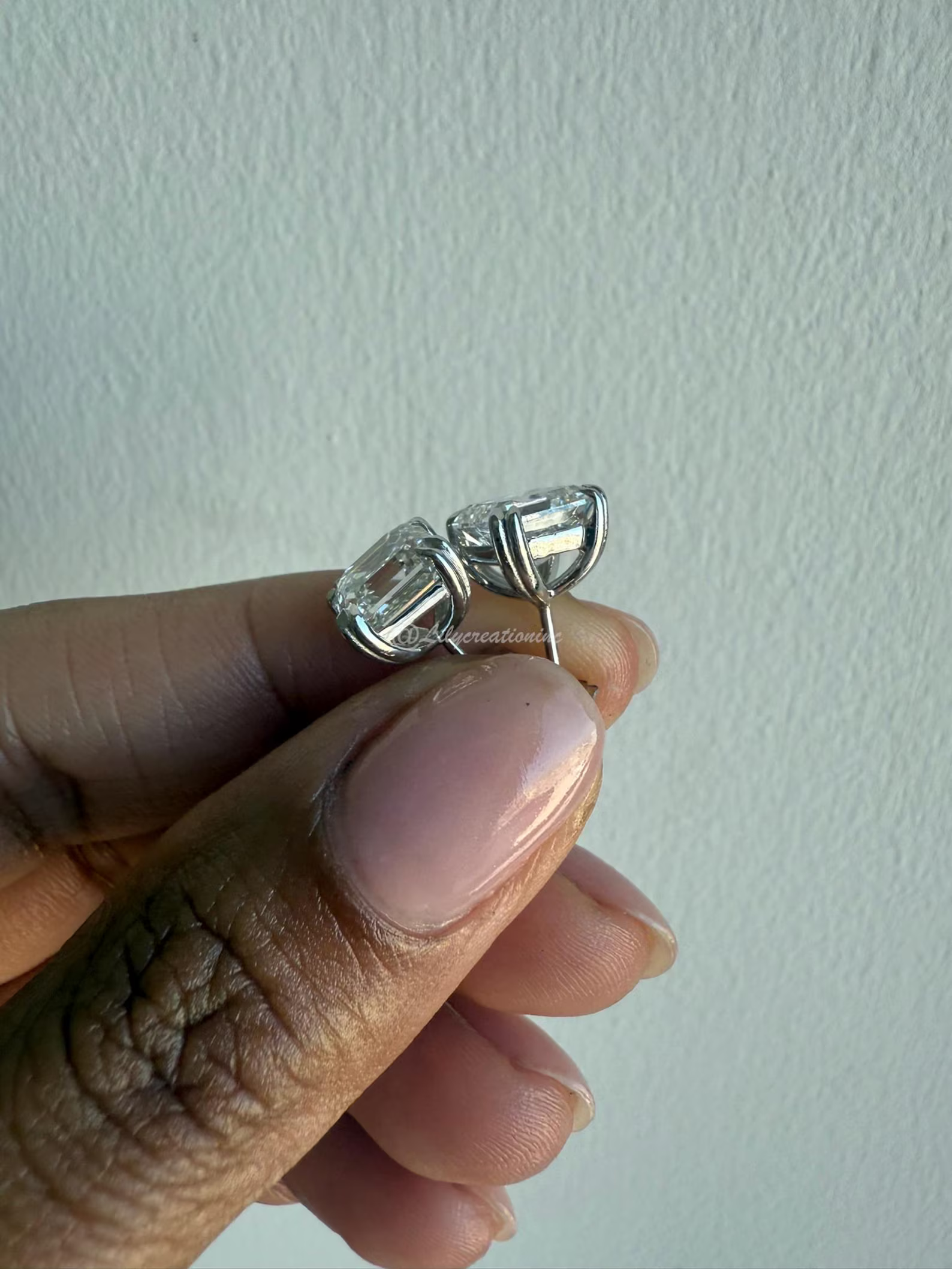 4 Carat Asscher Unique Lab Grown Diamond Stud Earrings