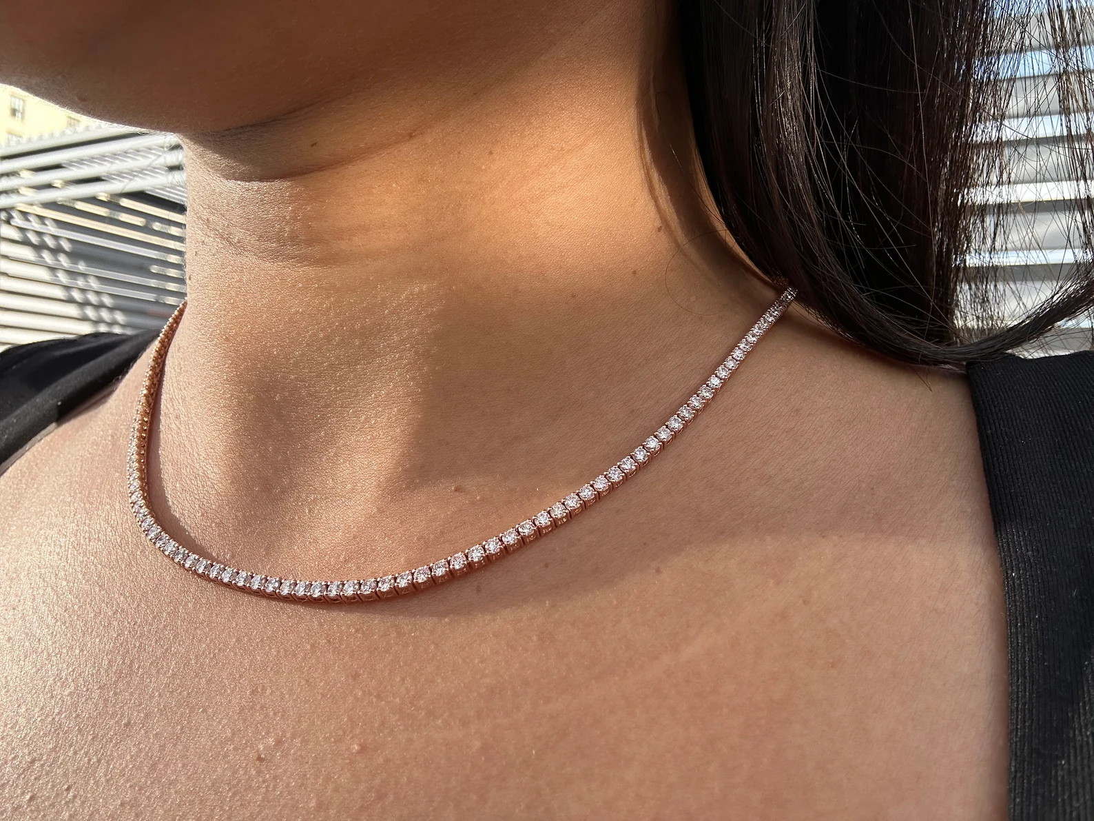 7 Carat Round Diamond Tennis Necklace