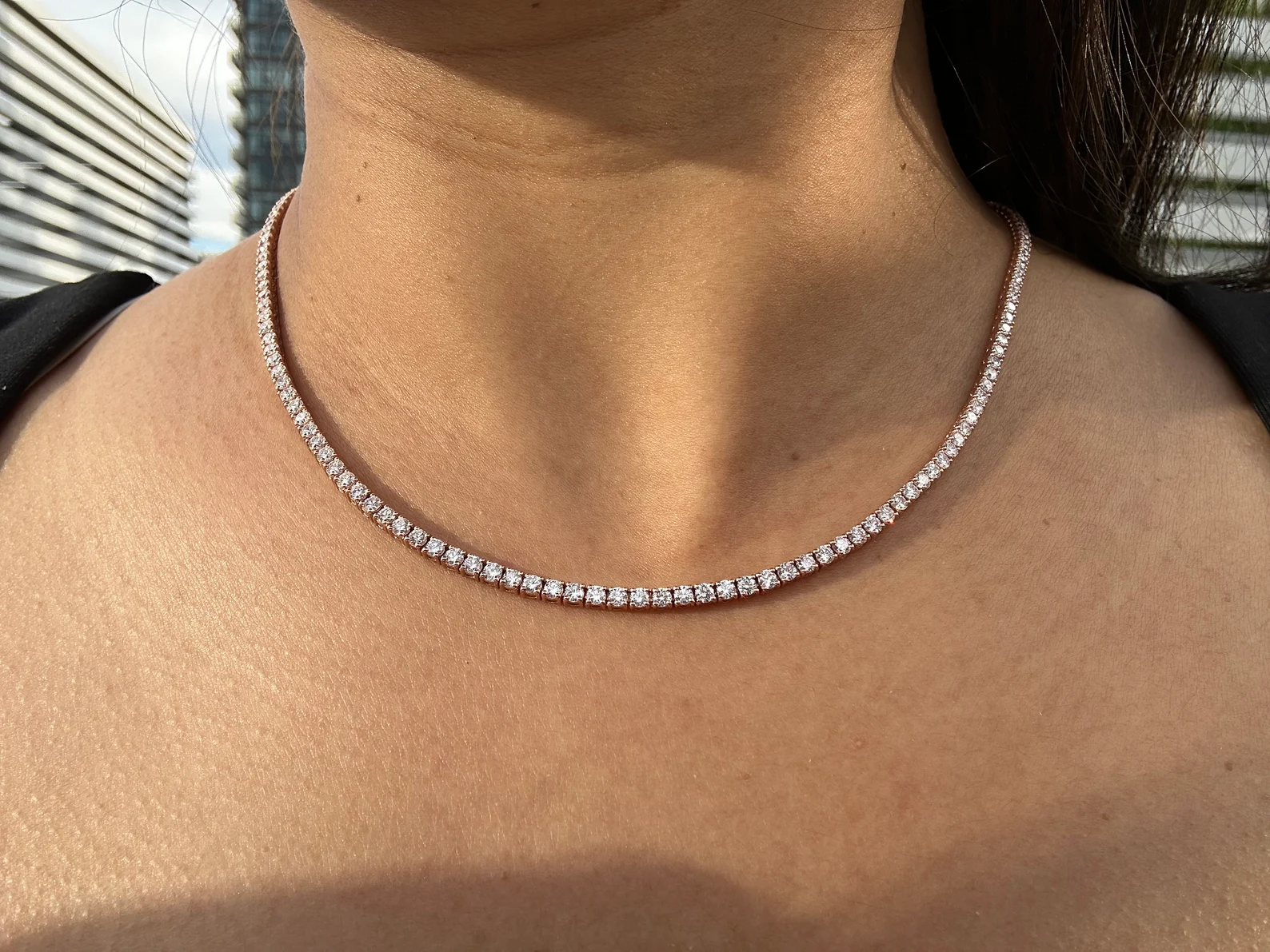 7 Carat Round Diamond Tennis Necklace
