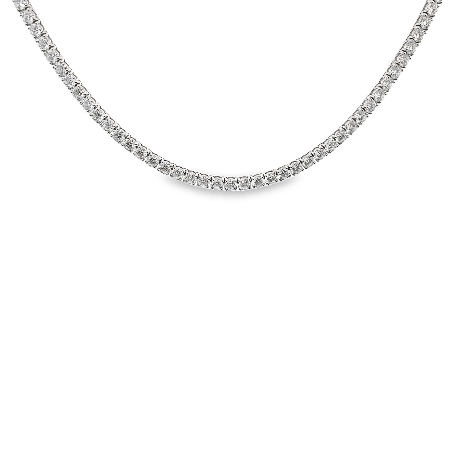 Men's 20 Carat Round Diamond Tennis Necklace
