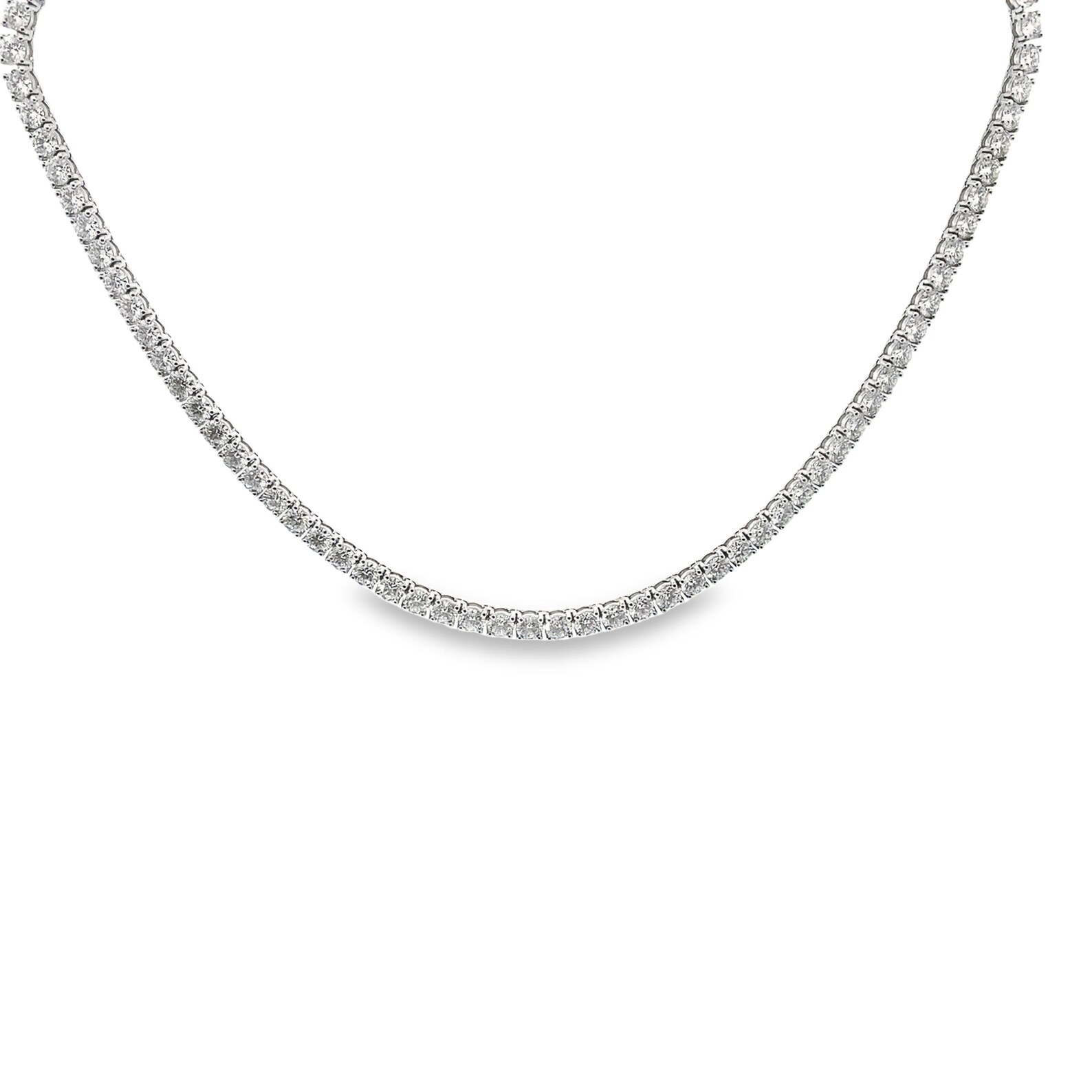 Men's 20 Carat Round Diamond Tennis Necklace