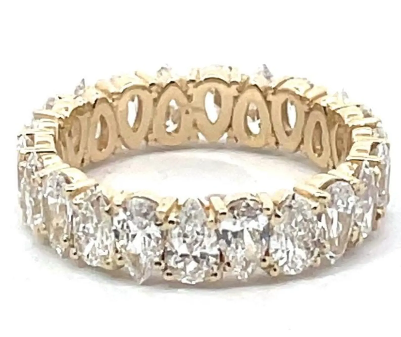 4 Carat Pear Cut Lab Grown Diamond Eternity Band