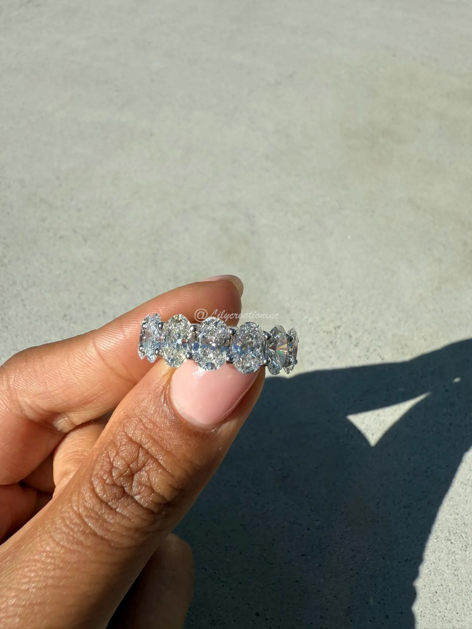 8 Carat Oval Lab Grown Diamond Eternity Band