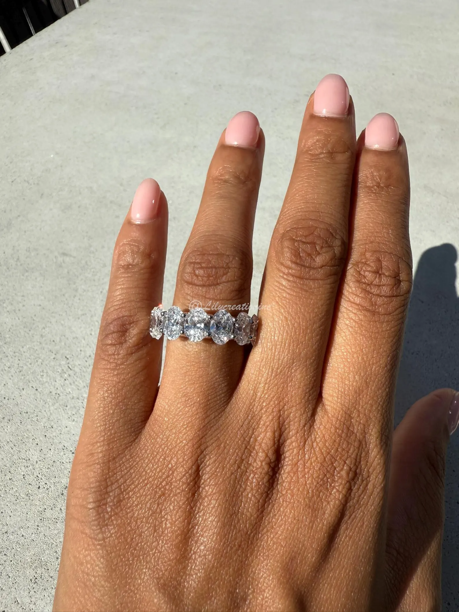 8 Carat Oval Lab Grown Diamond Eternity Band