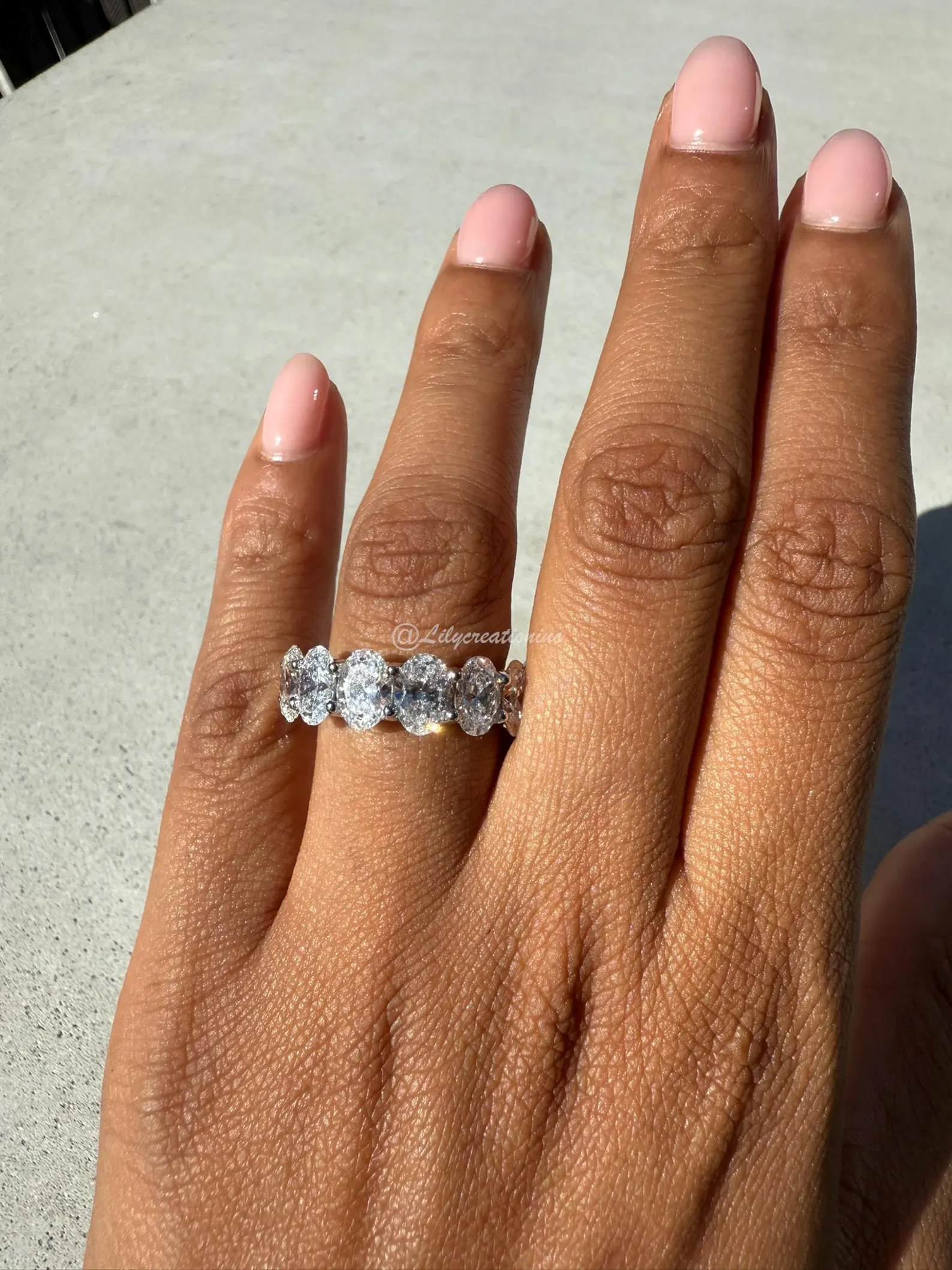 8 Carat Oval Lab Grown Diamond Eternity Band