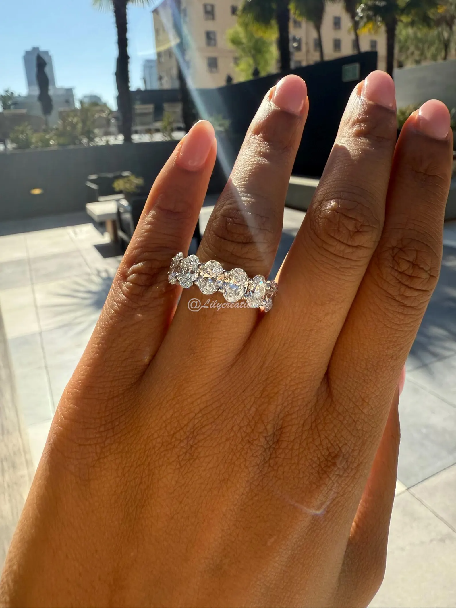 8 Carat Oval Lab Grown Diamond Eternity Band
