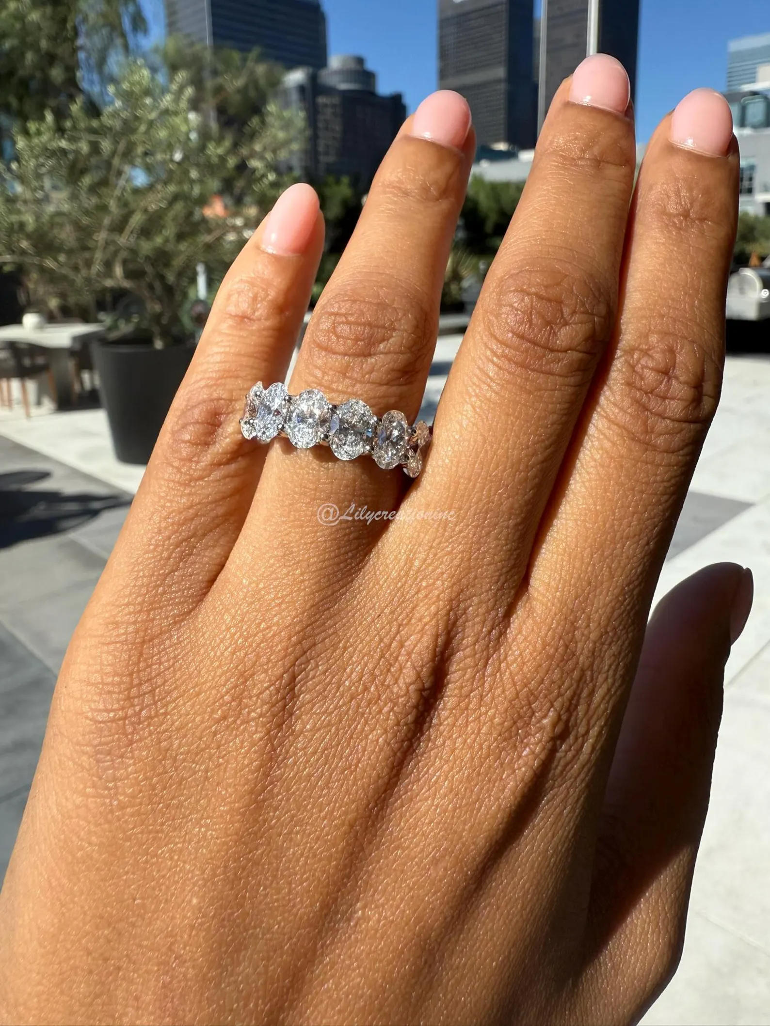8 Carat Oval Lab Grown Diamond Eternity Band