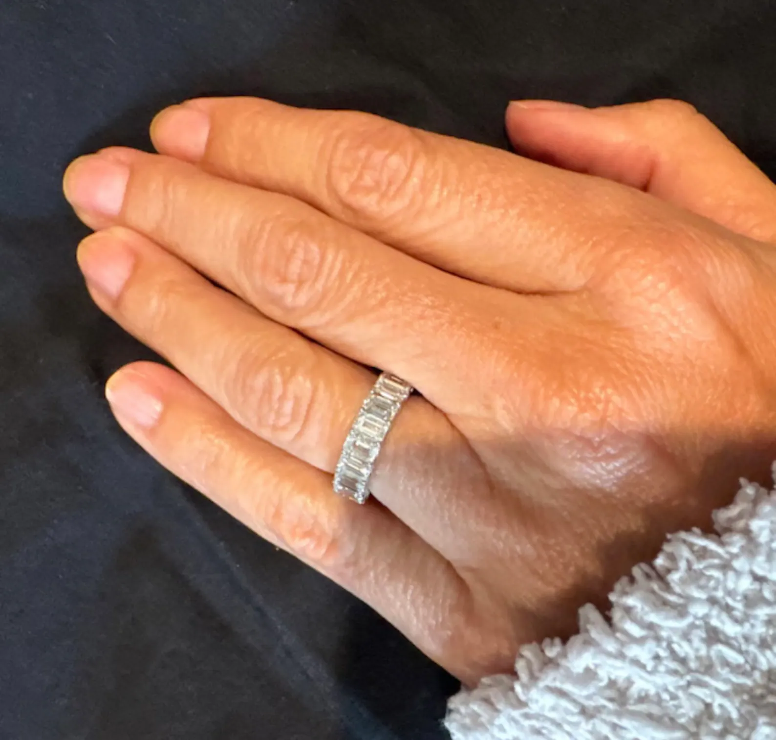 5 Carat Emerald Lab Grown Diamond Eternity Band