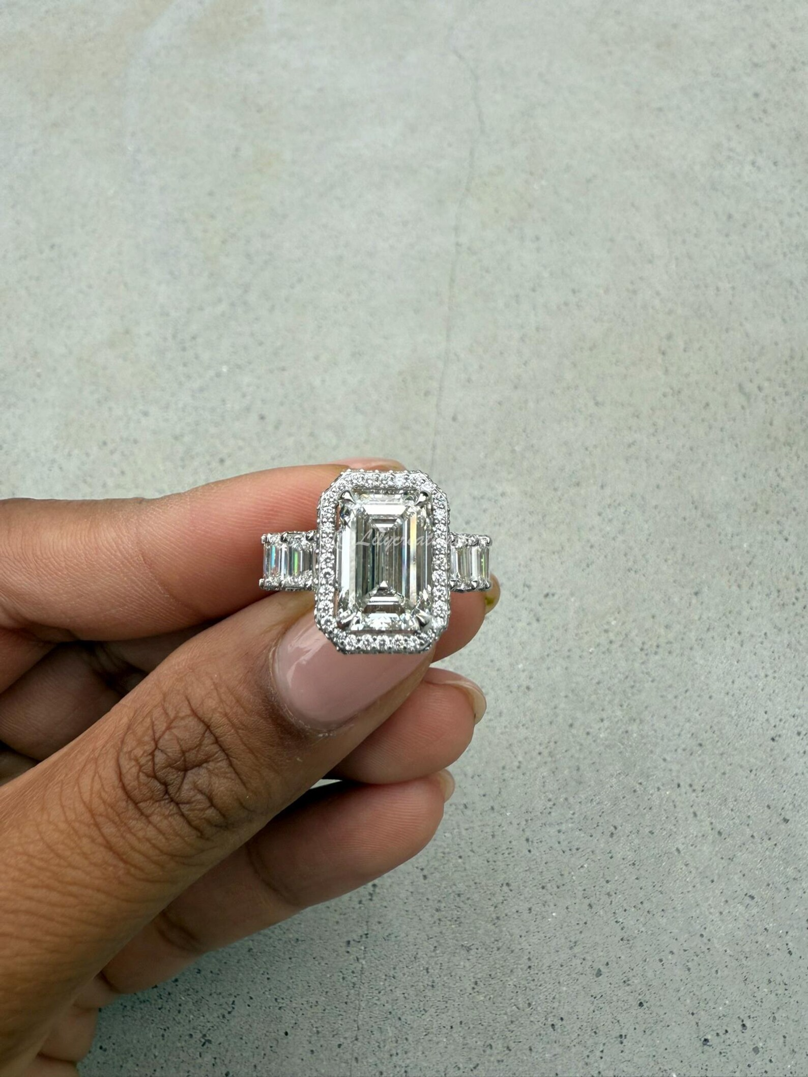 Emerald Cut Eternity Lab Grown Diamond Engagement Ring