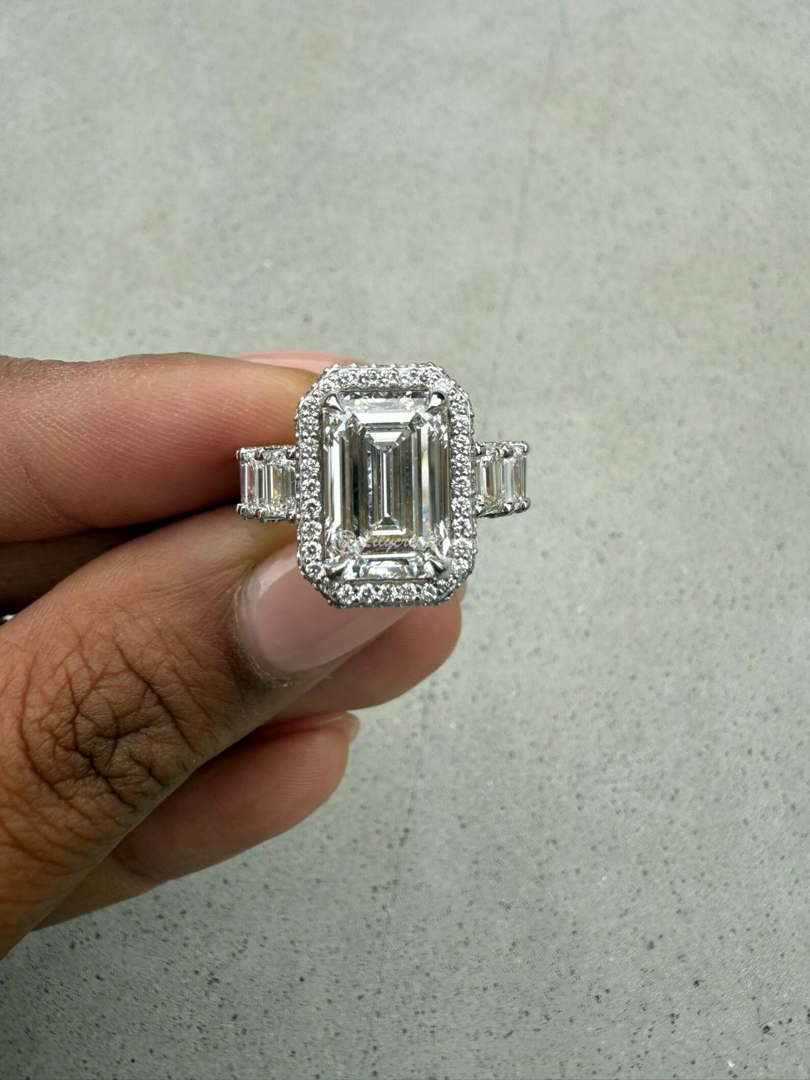 Emerald Cut Eternity Lab Grown Diamond Engagement Ring