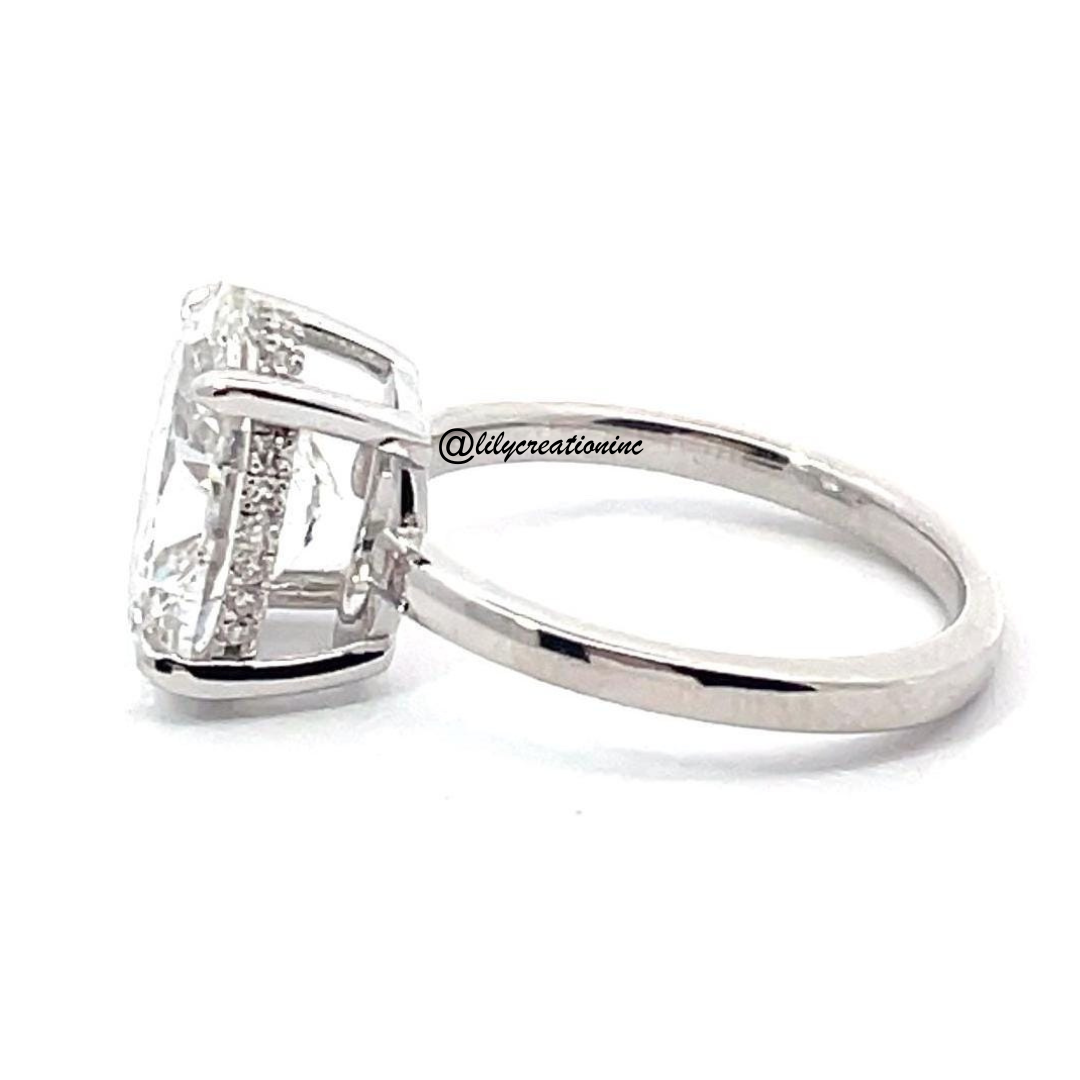 Oval hidden halo Diamond Engagement Ring