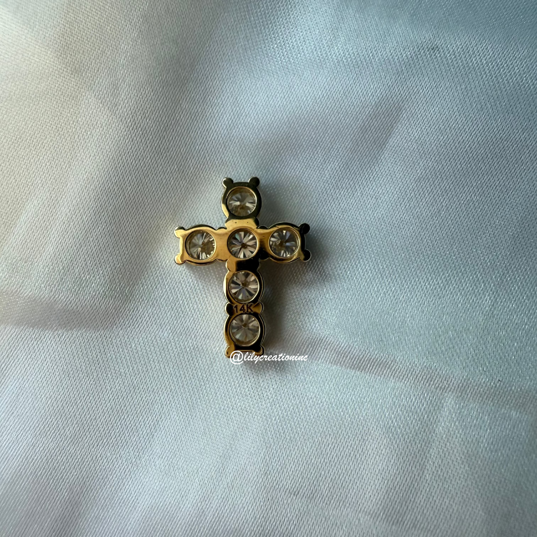 5 Carat 6 Stone Round Lab Grown Diamond Cross Pendant