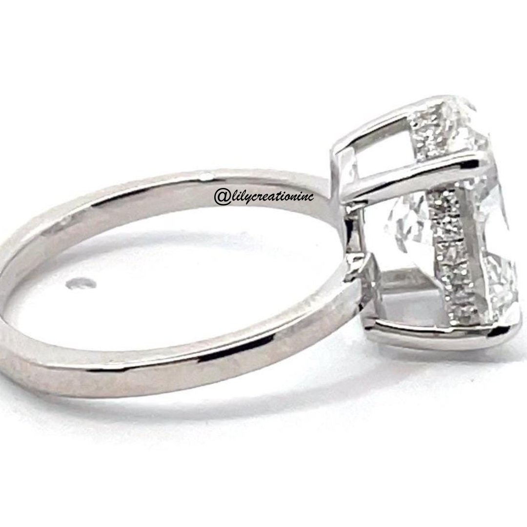 Oval hidden halo Diamond Engagement Ring