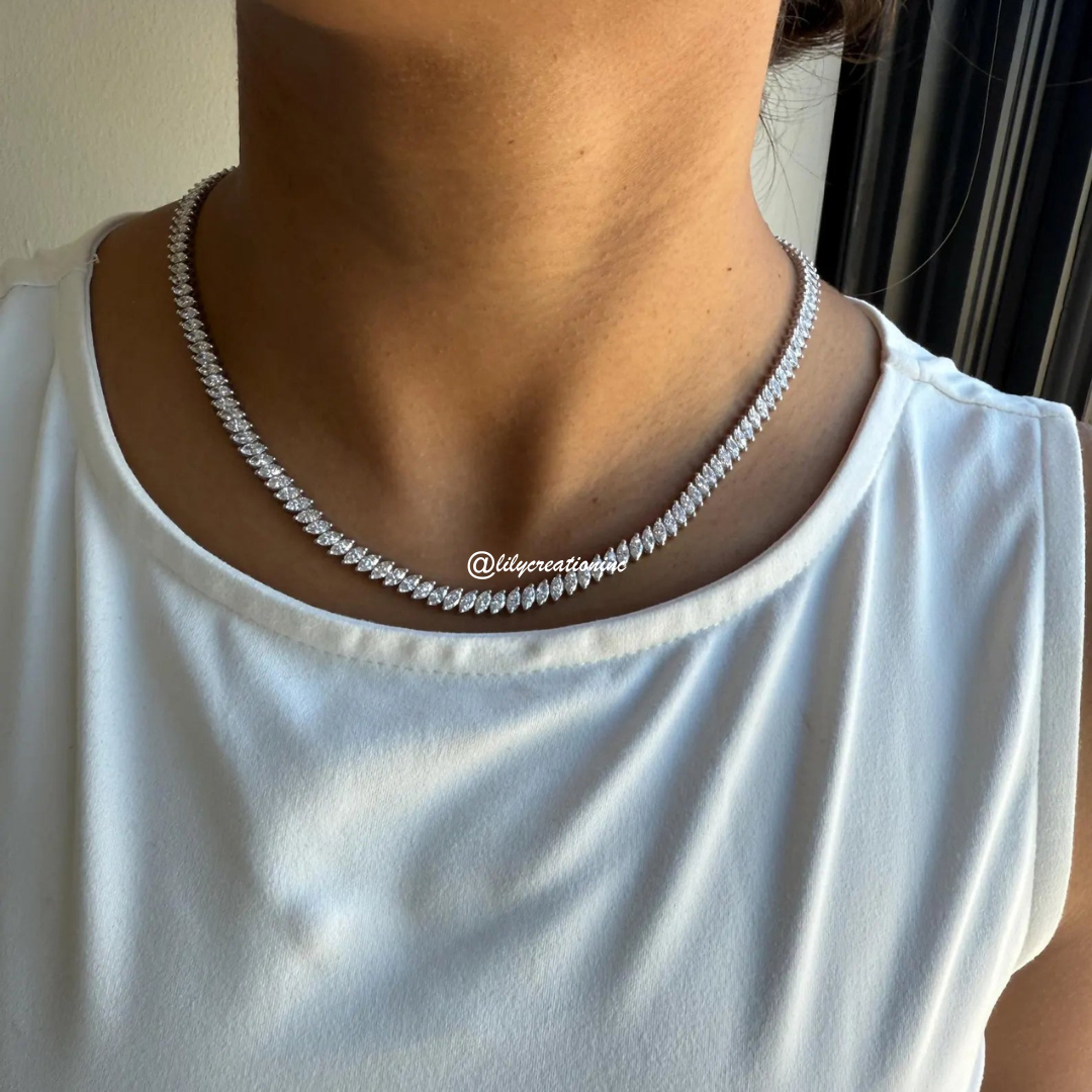 17 Carat Marquee Lab Grown Diamond Tennis Necklace