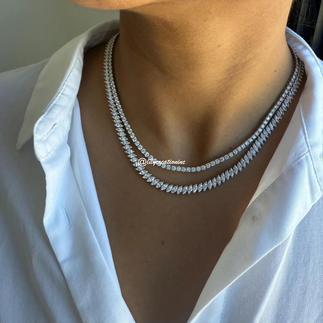 17 Carat Marquee Lab Grown Diamond Tennis Necklace