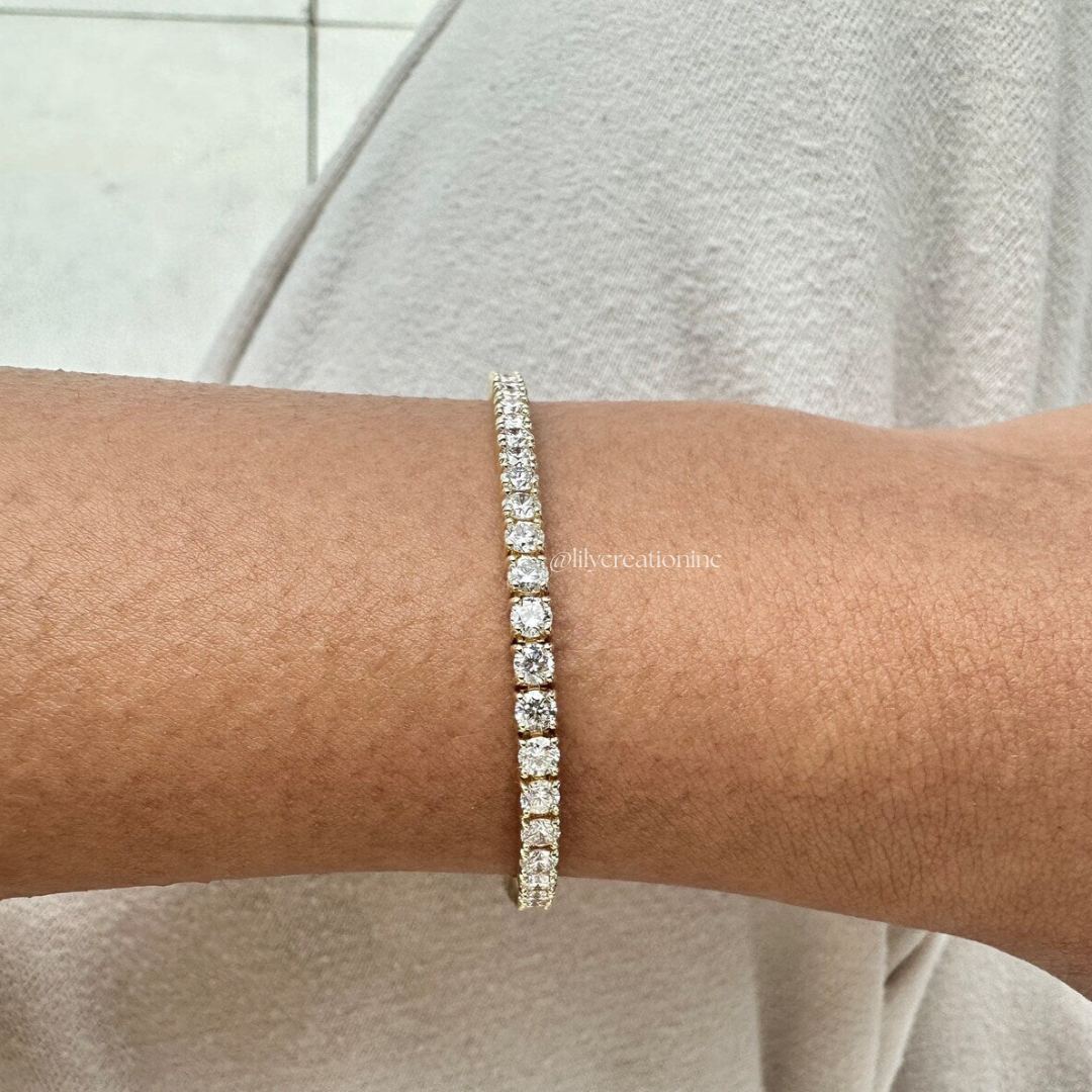 4 Carat Round Lab Grown Diamond Tennis Bracelet