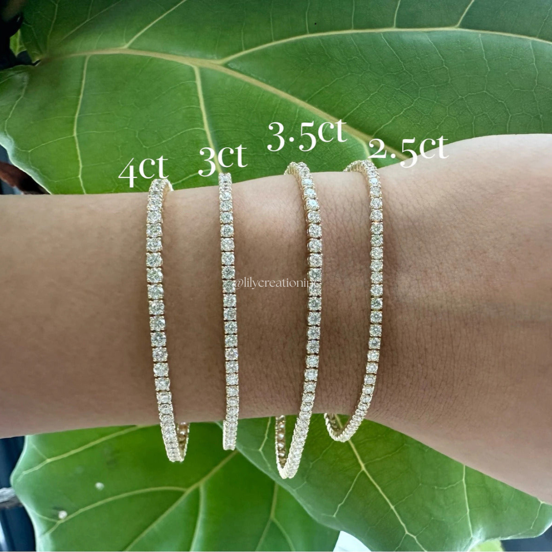 4 Carat Round Lab Grown Diamond Tennis Bracelet