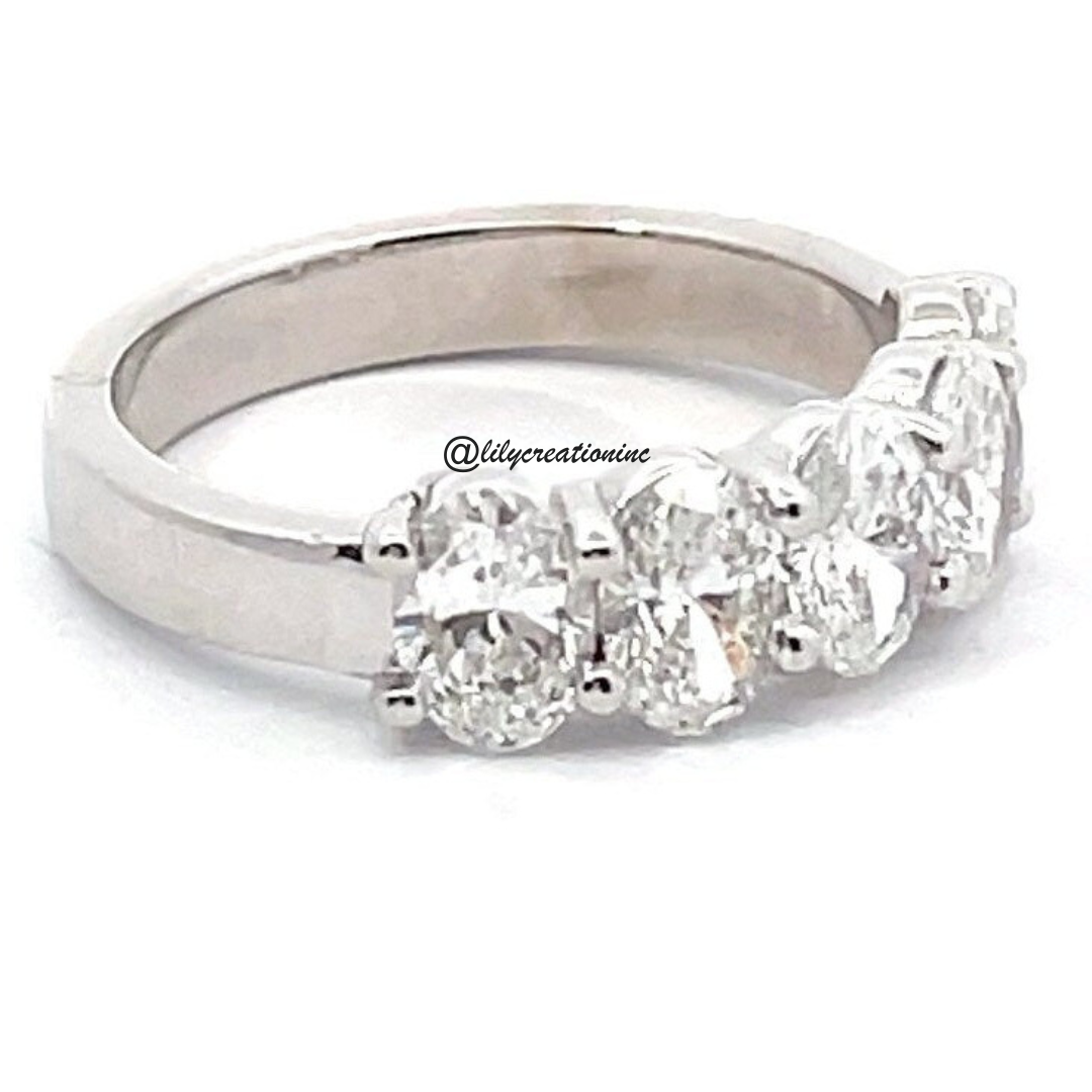 1.5 Carat 5 Stone Oval Diamond Eternity Band