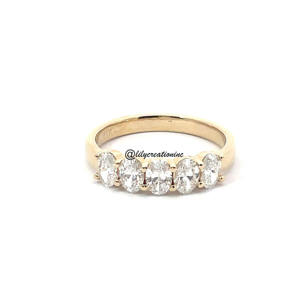 1.5 Carat 5 Stone Oval Diamond Eternity Band