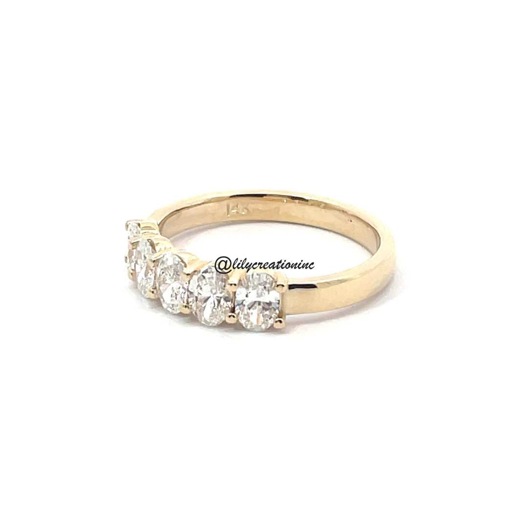 1.5 Carat 5 Stone Oval Diamond Eternity Band
