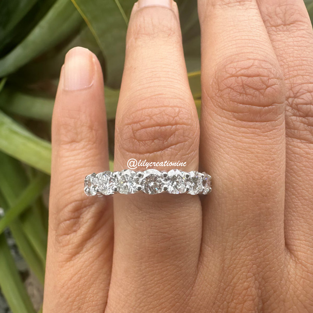 4 Carat Round U Prong Diamond Eternity Band
