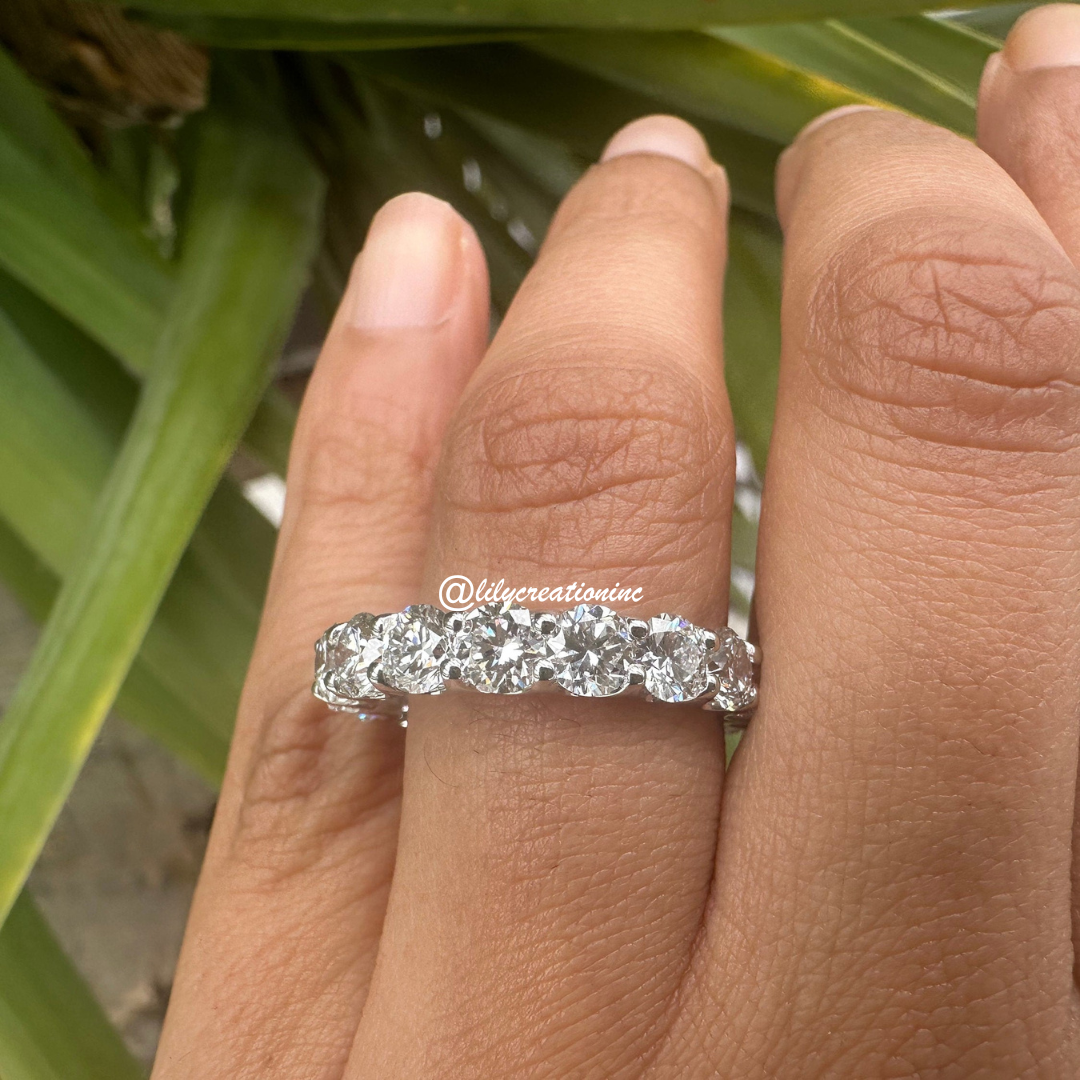 4 Carat Round U Prong Diamond Eternity Band