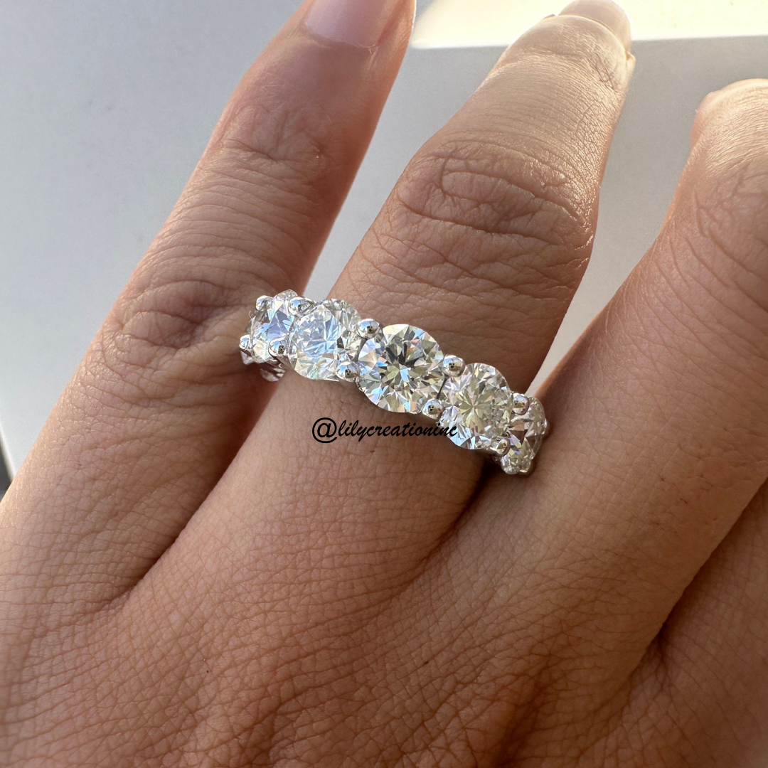 4 Carat Round Halfway Diamond Eternity Band