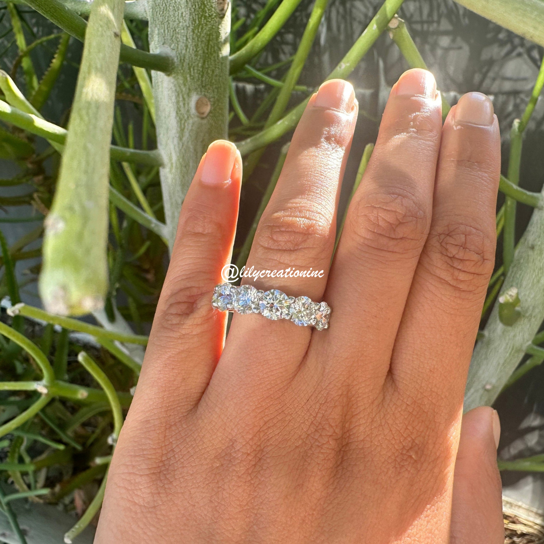 4 Carat Round Halfway Diamond Eternity Band