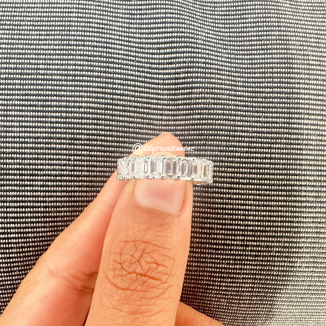 4 Carat Emerald Cut Diamond Eternity Band
