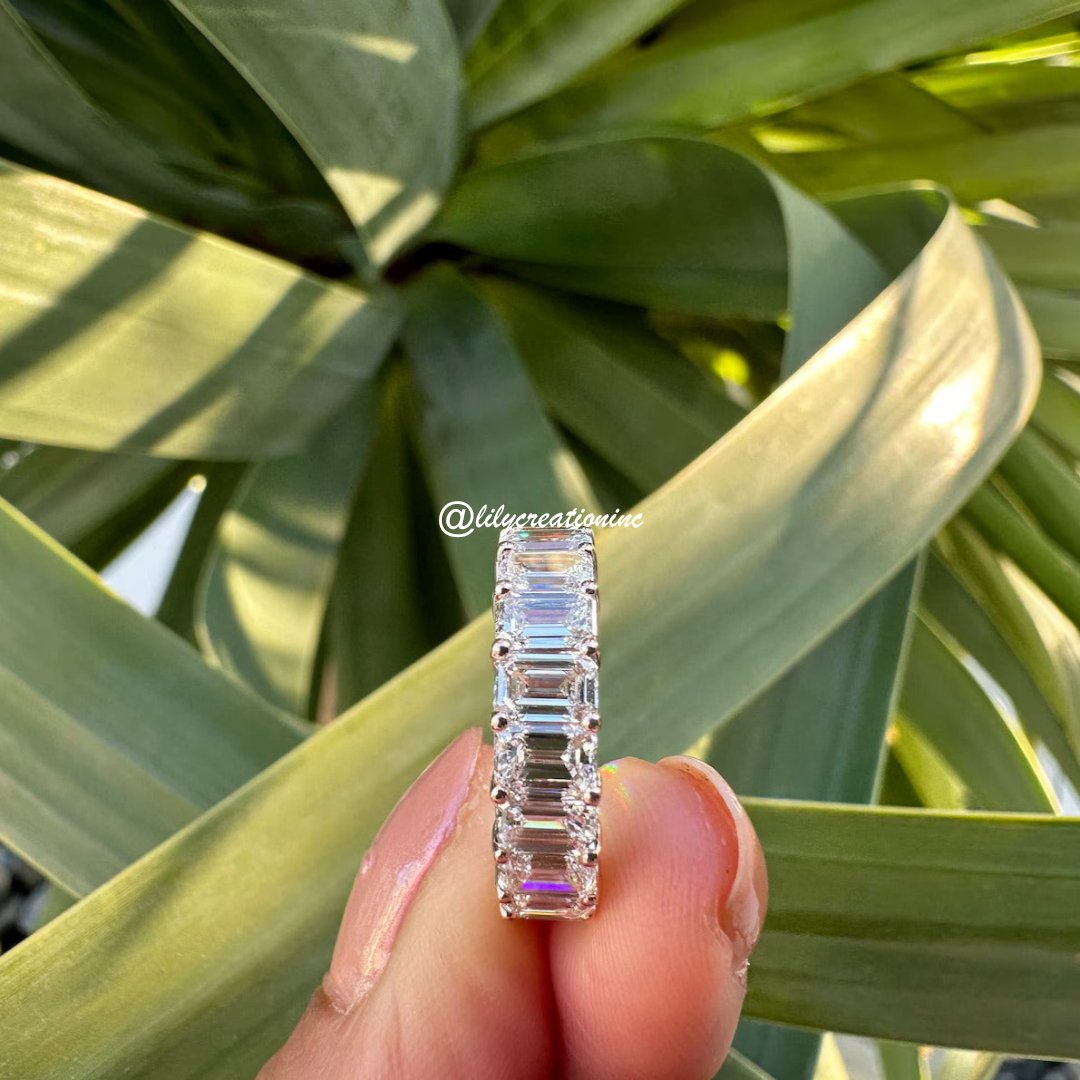 4 Carat Emerald Cut Diamond Eternity Band