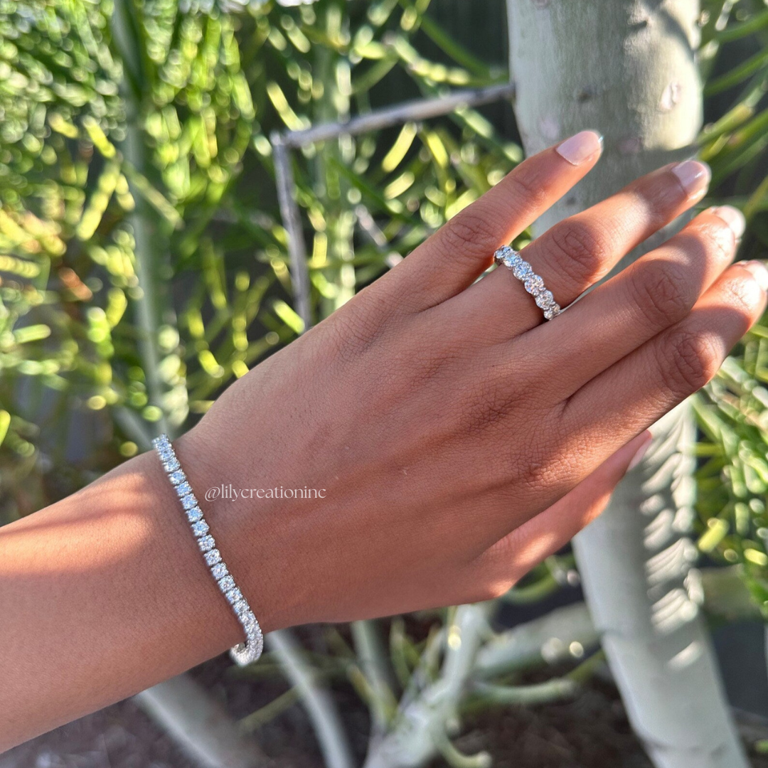 5 Carat Round Lab Grown Diamond Tennis Bracelet