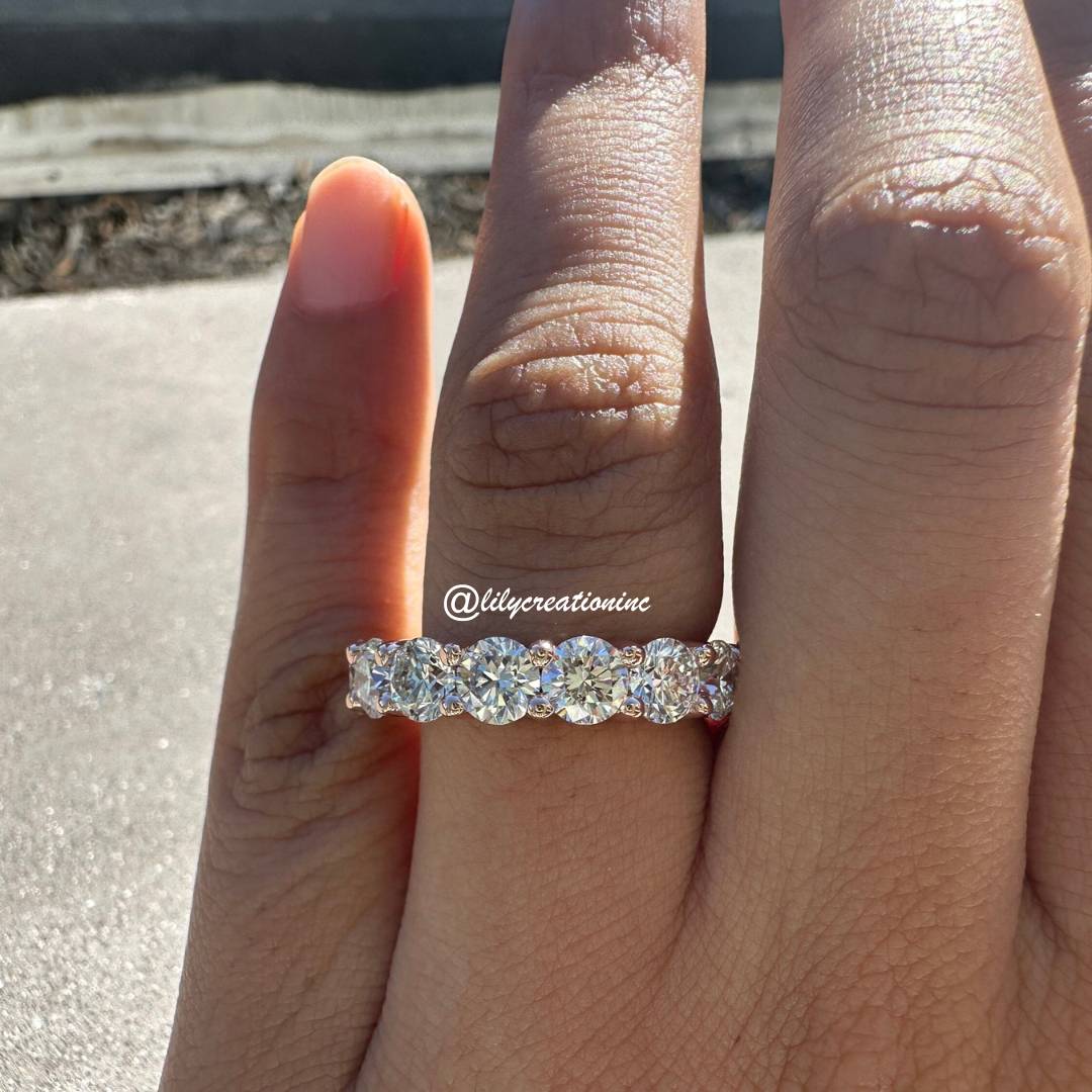 6 Carat Round Diamond Eternity Band