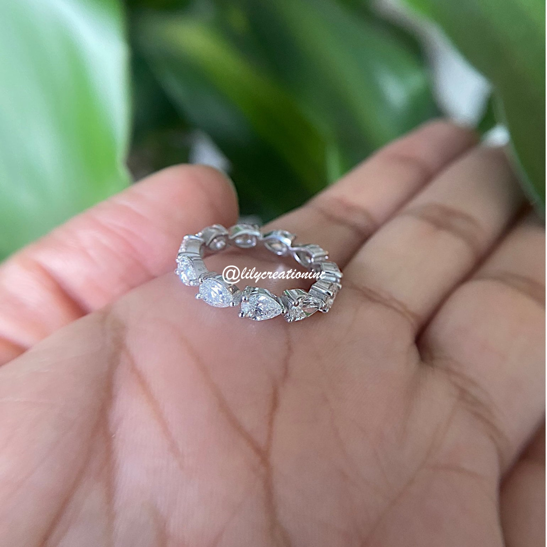 2.5 Carat Pear Diamond Eternity Band