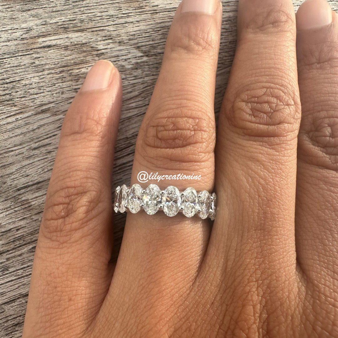 4 Carat Oval 3/4 Way Diamond Eternity Band