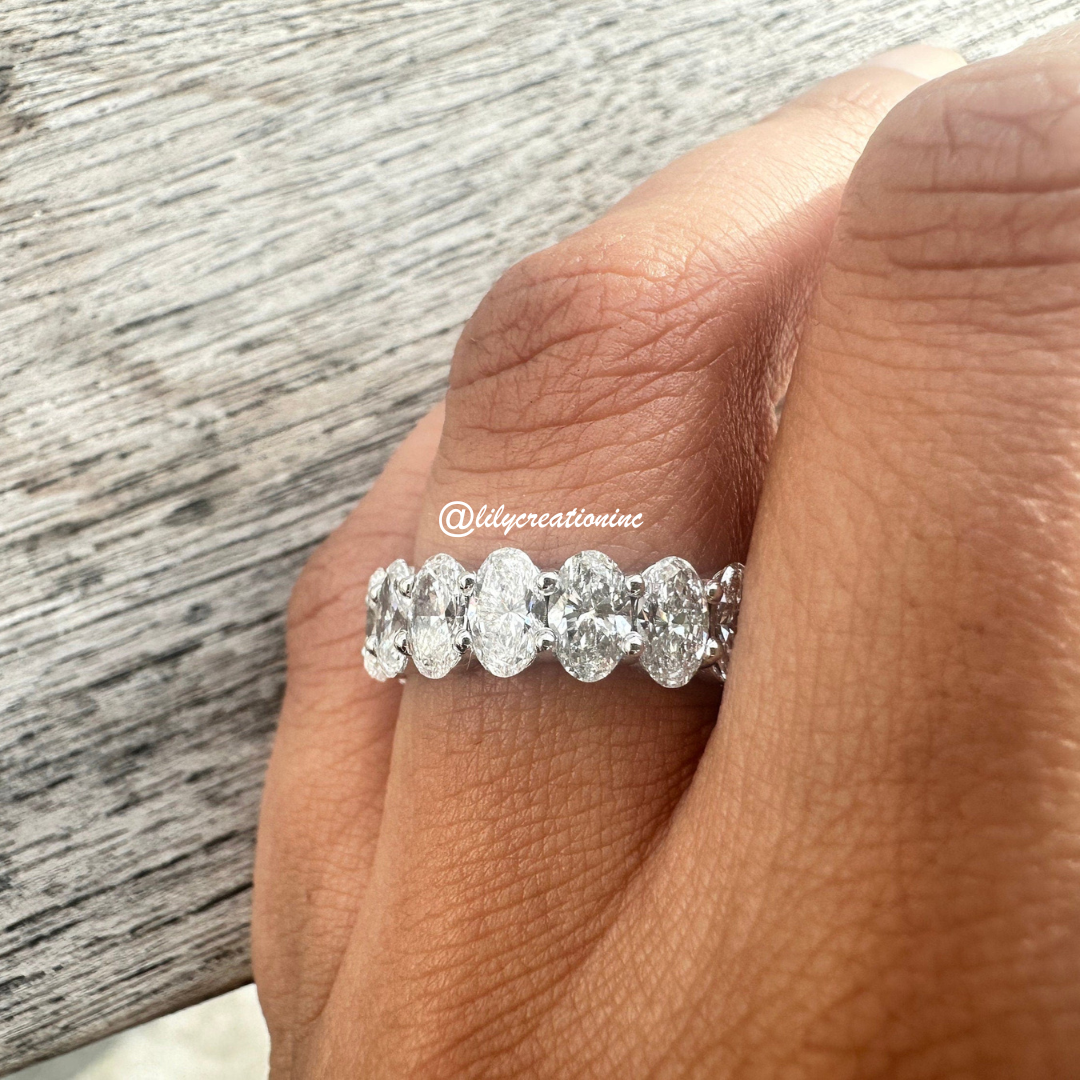 4 Carat Oval 3/4 Way Diamond Eternity Band