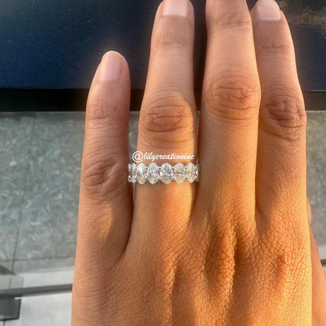 4 Carat Oval 3/4 Way Diamond Eternity Band