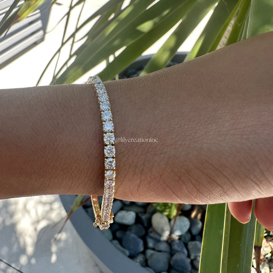 5 Carat Round Lab Grown Diamond Tennis Bracelet