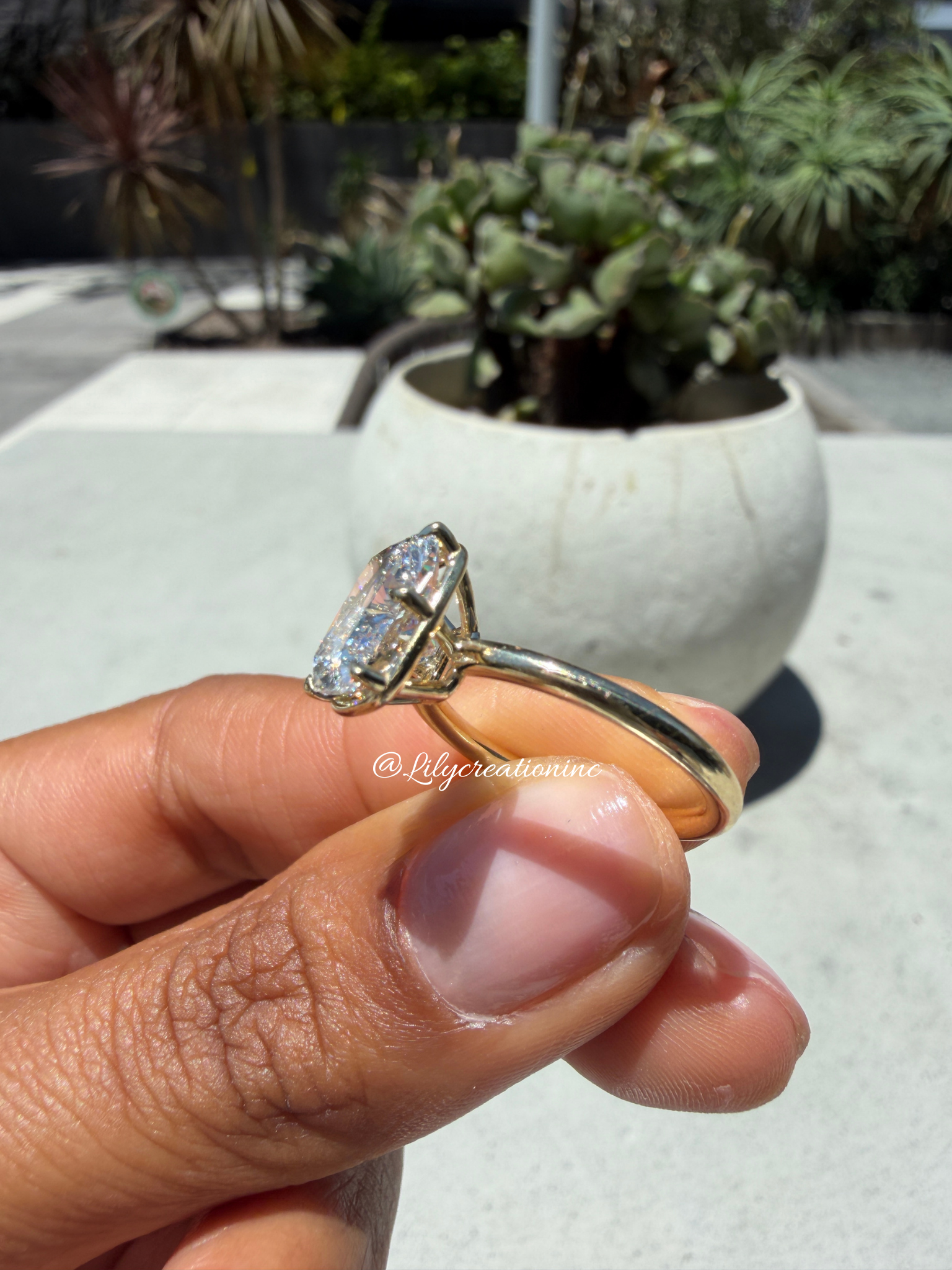 Cushion Solitaire Lab Grown Diamond Engagement Ring