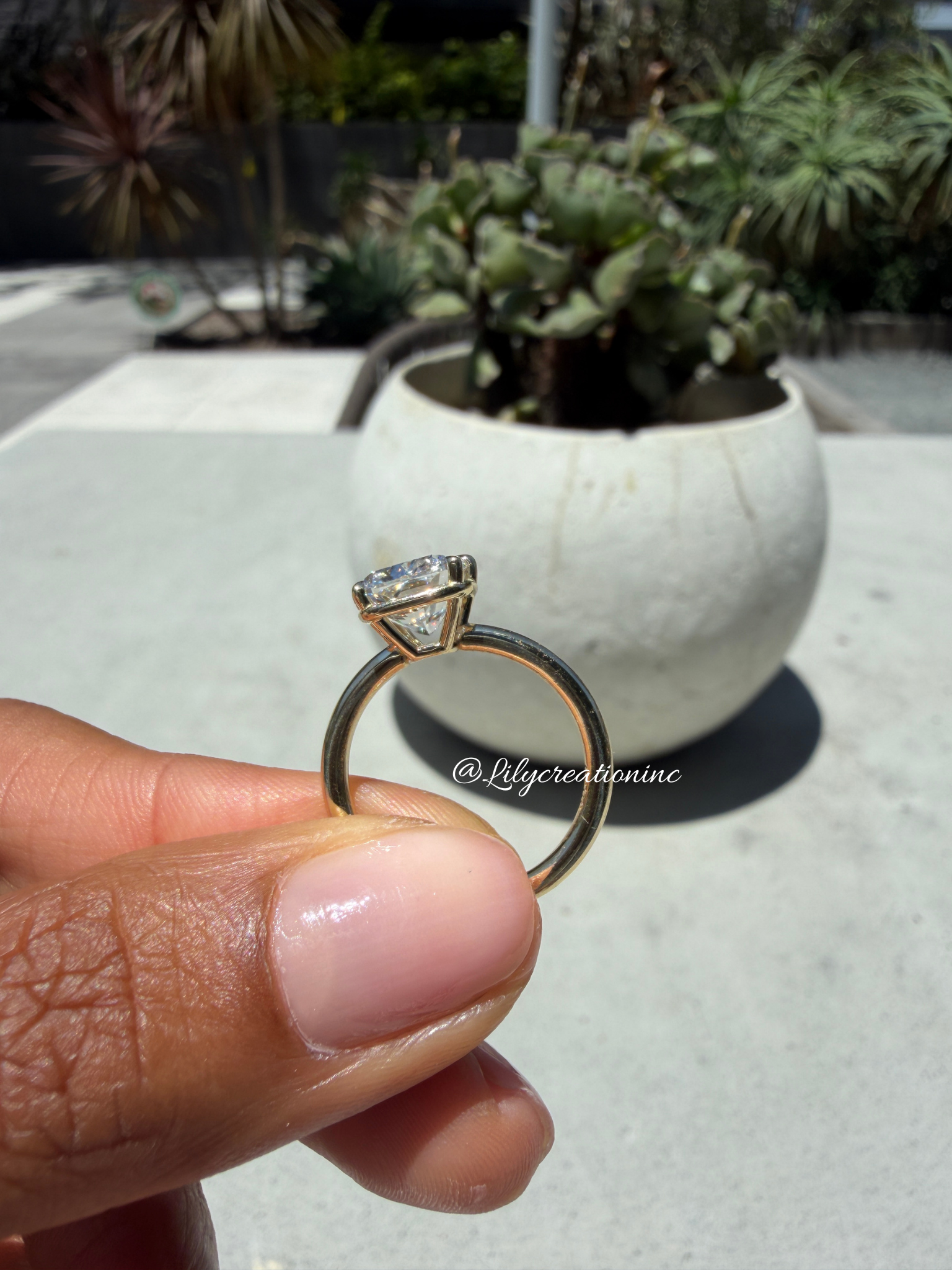 Cushion Solitaire Lab Grown Diamond Engagement Ring