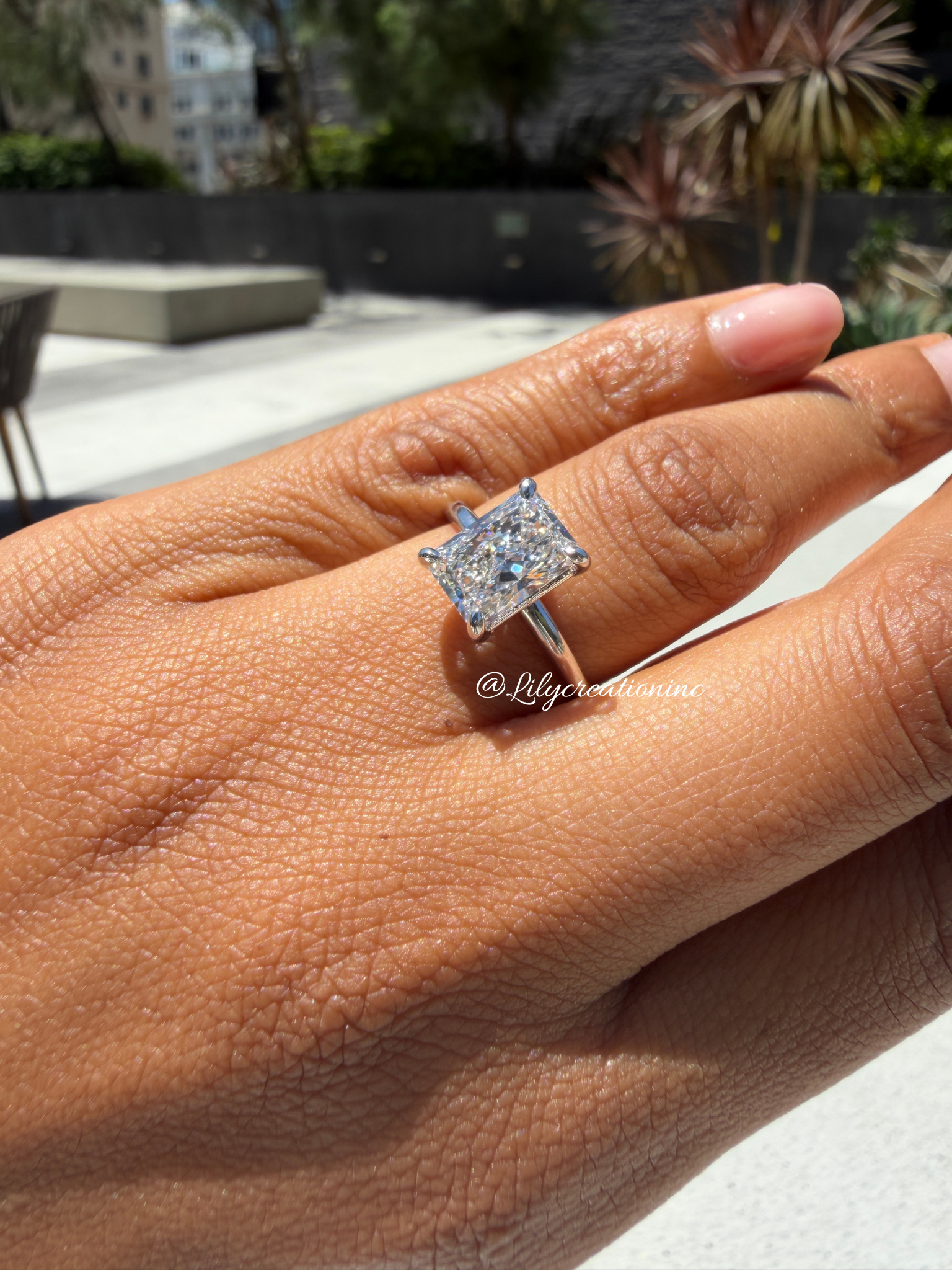 Radiant Cut Solitaire Lab Grown Diamond Engagement Ring